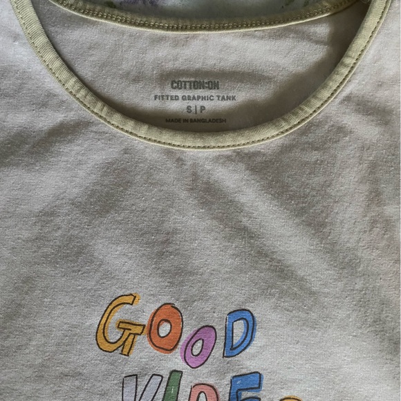 Cotton on good vibes fitted graphic tank - Picture 4 of 5